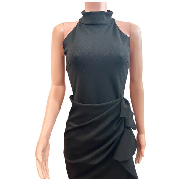 Chiara Boni La Petite Robe Black Halter Evening Gown Dress IT Size 48 US 12 - Picture 3 of 9